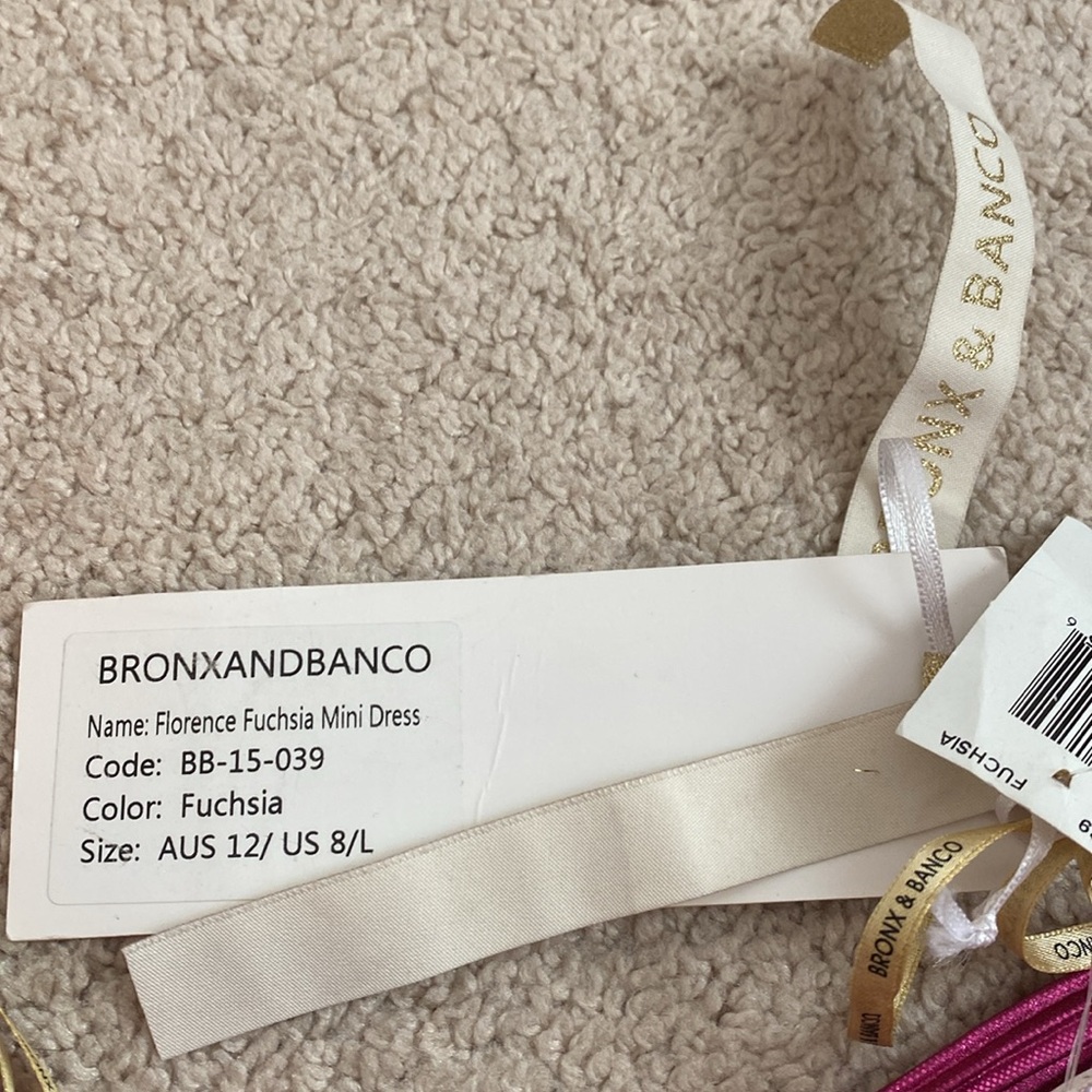 Bronx & Banco NWT Womens Florence Fuchsia Mini Dress Gold Zipper Tulle Size 8 US - Picture 9 of 16